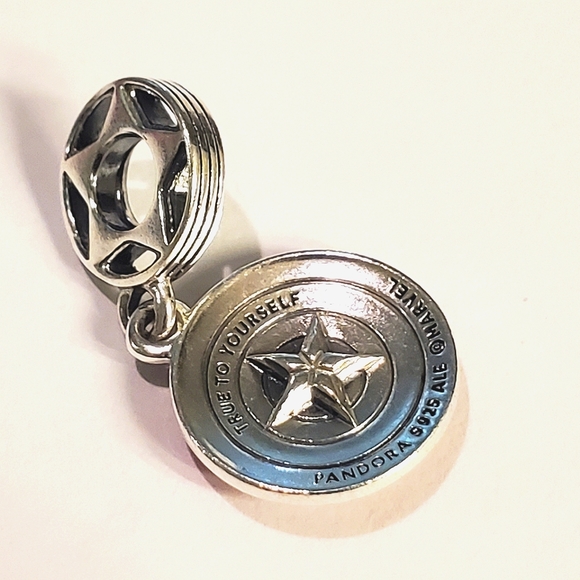 Authentic NEW Pandora The Avengers Captain America Shield Dangle Charm - Picture 8 of 8